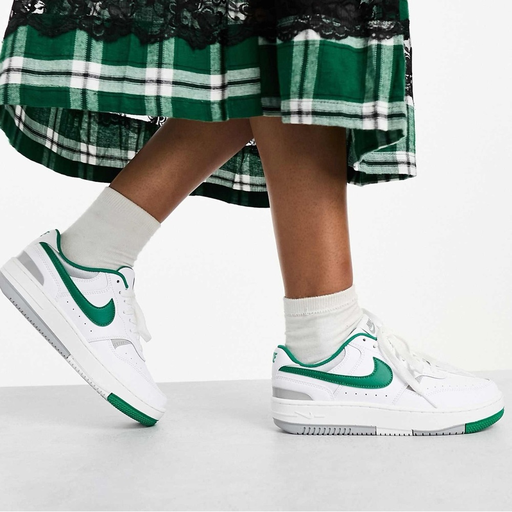 Nike Gamma Force sneakers in white and malachite green